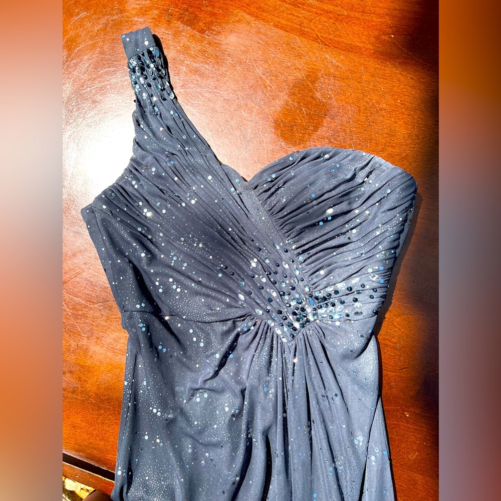 Full-length Gray Prom Dress